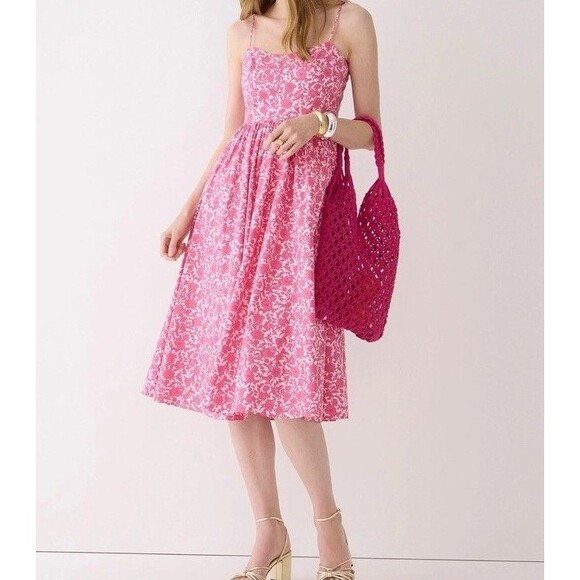 Free People  Women’s Sweet Nothings Midi Dress Women's Pink Floral Cotton Sz S - Picture 5 of 16